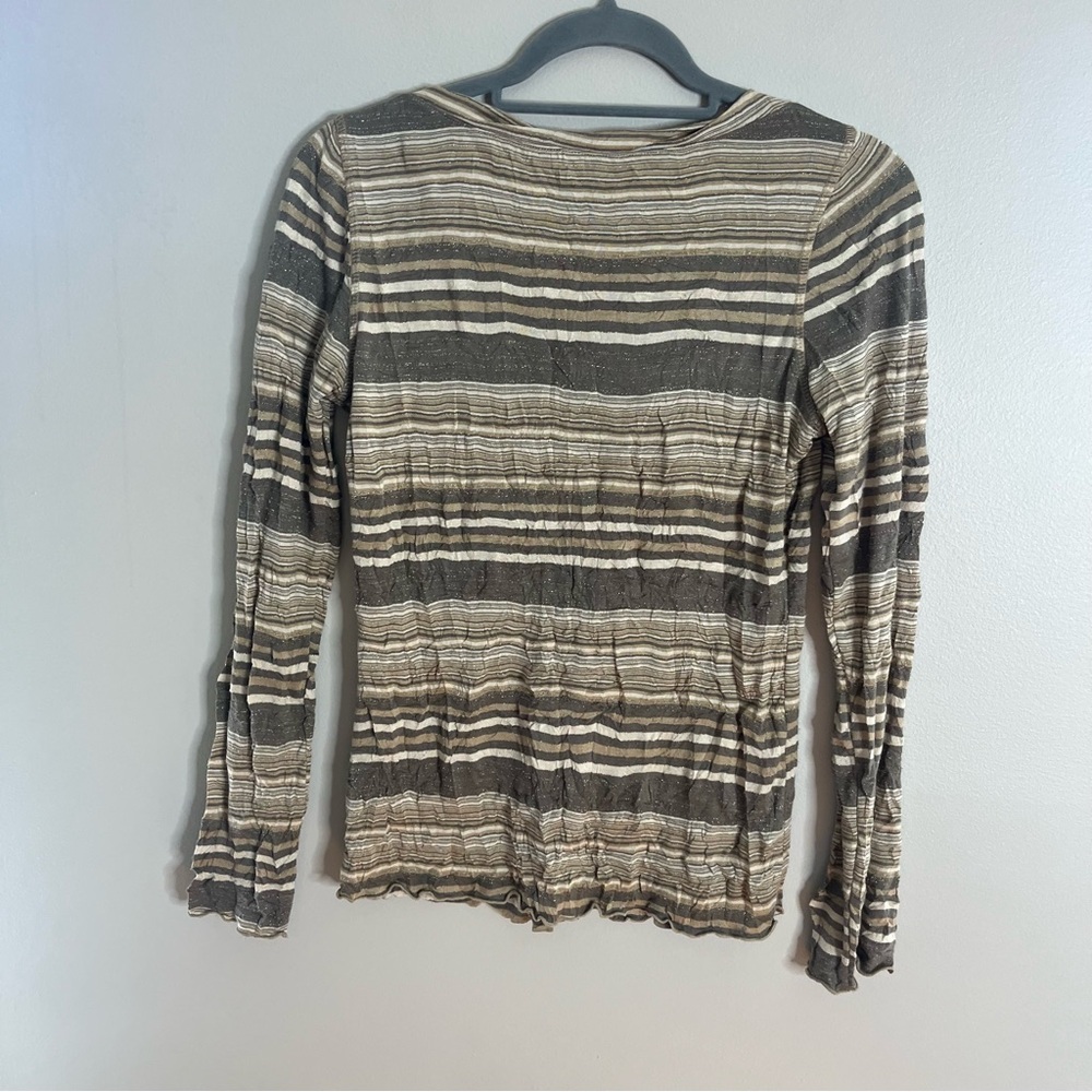 Sno Skins Size Small Basic Round Neck Stripe Brow… - image 4